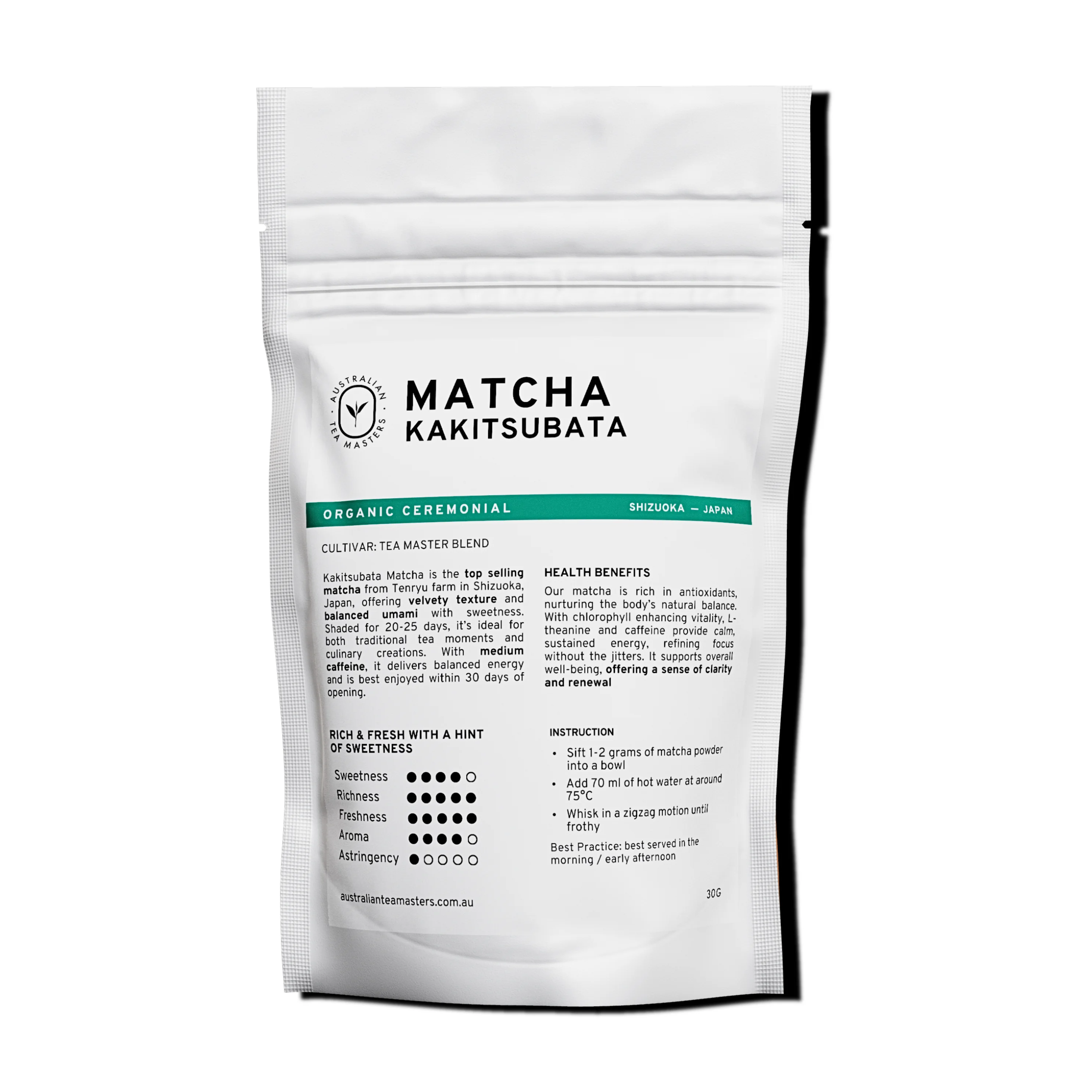 kakitsubata organic matcha ceremonial grade matcha green tea 60g