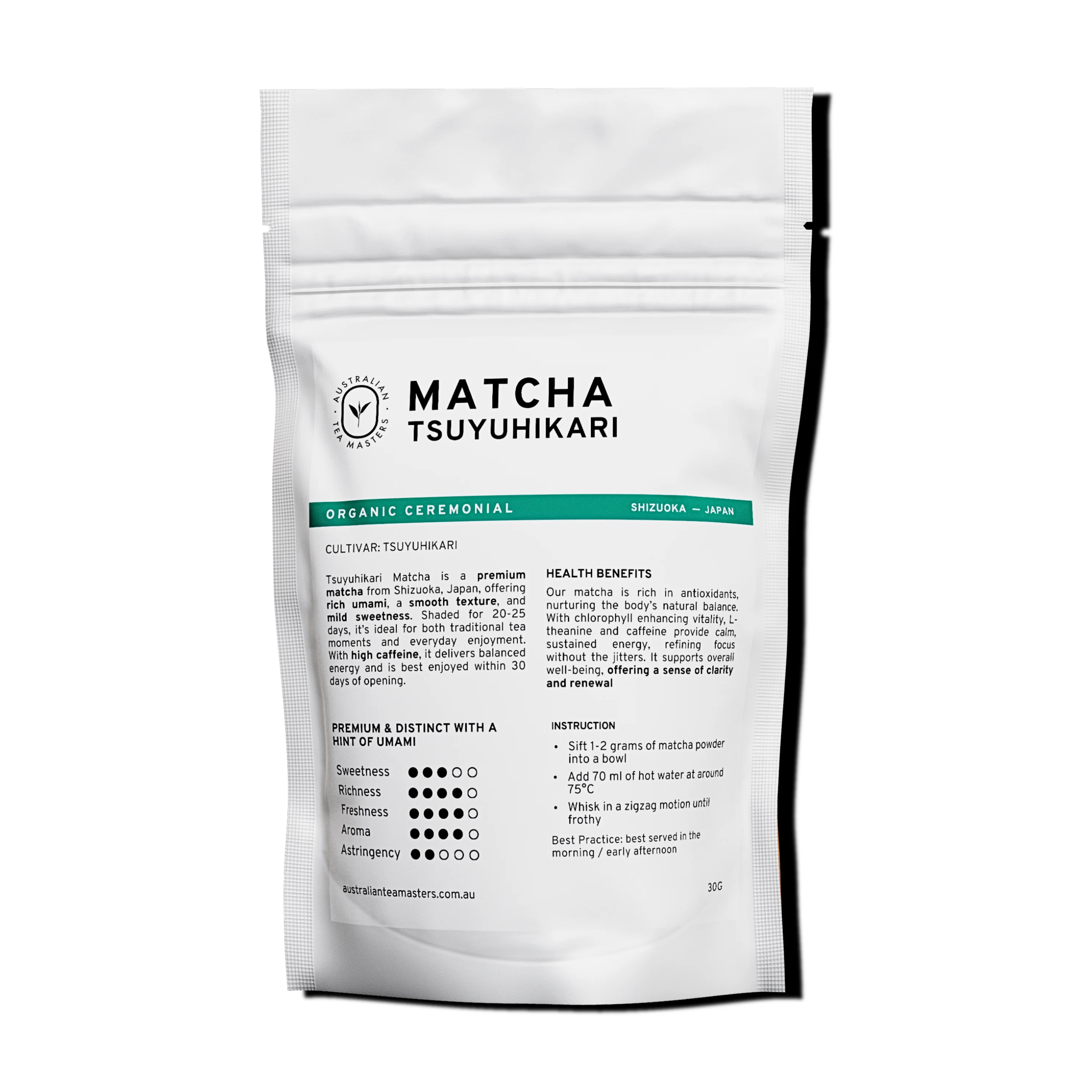 tsuyuhikari organic matcha premium grade matcha green tea 60g