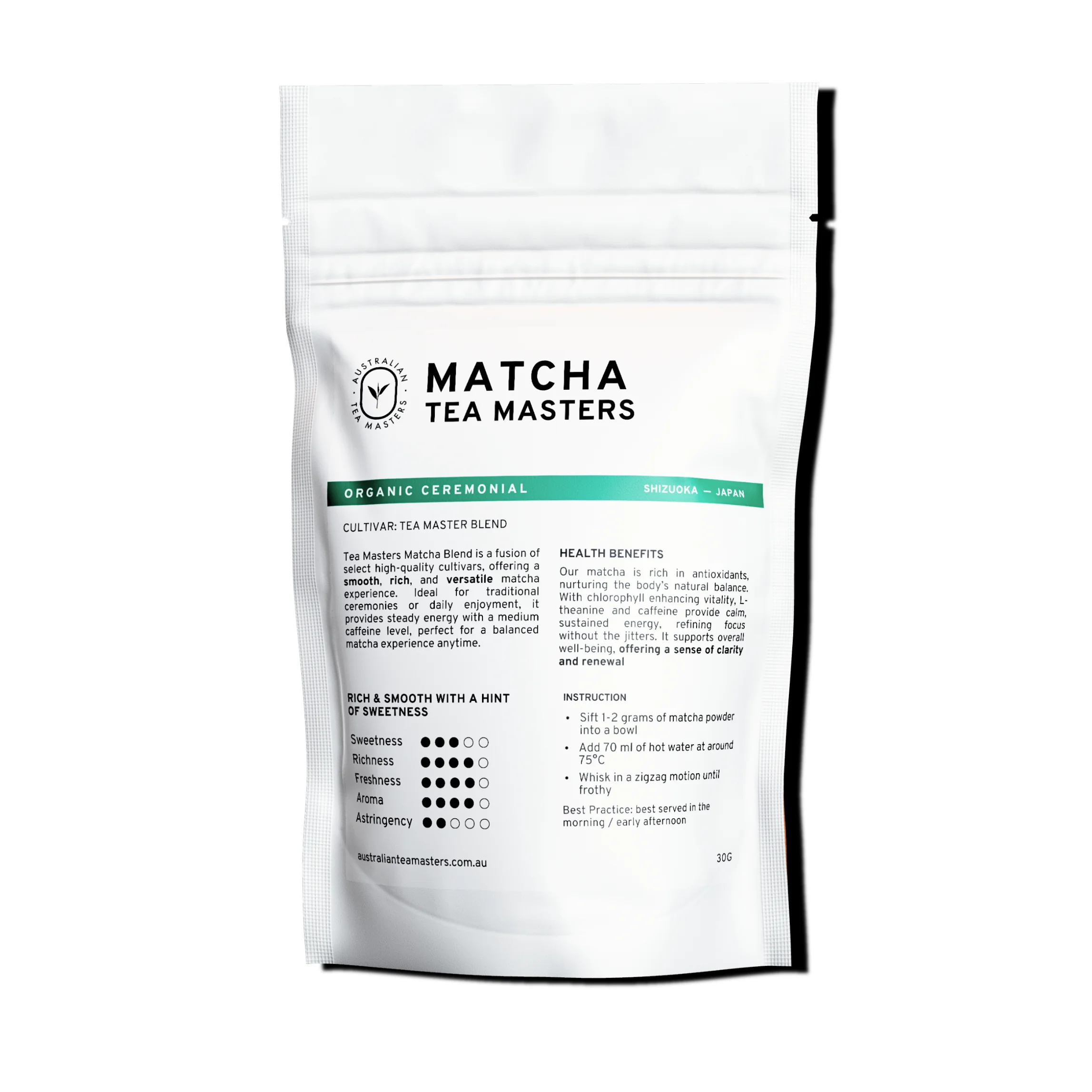 tea masters matcha organic ceremonial grade matcha 30g